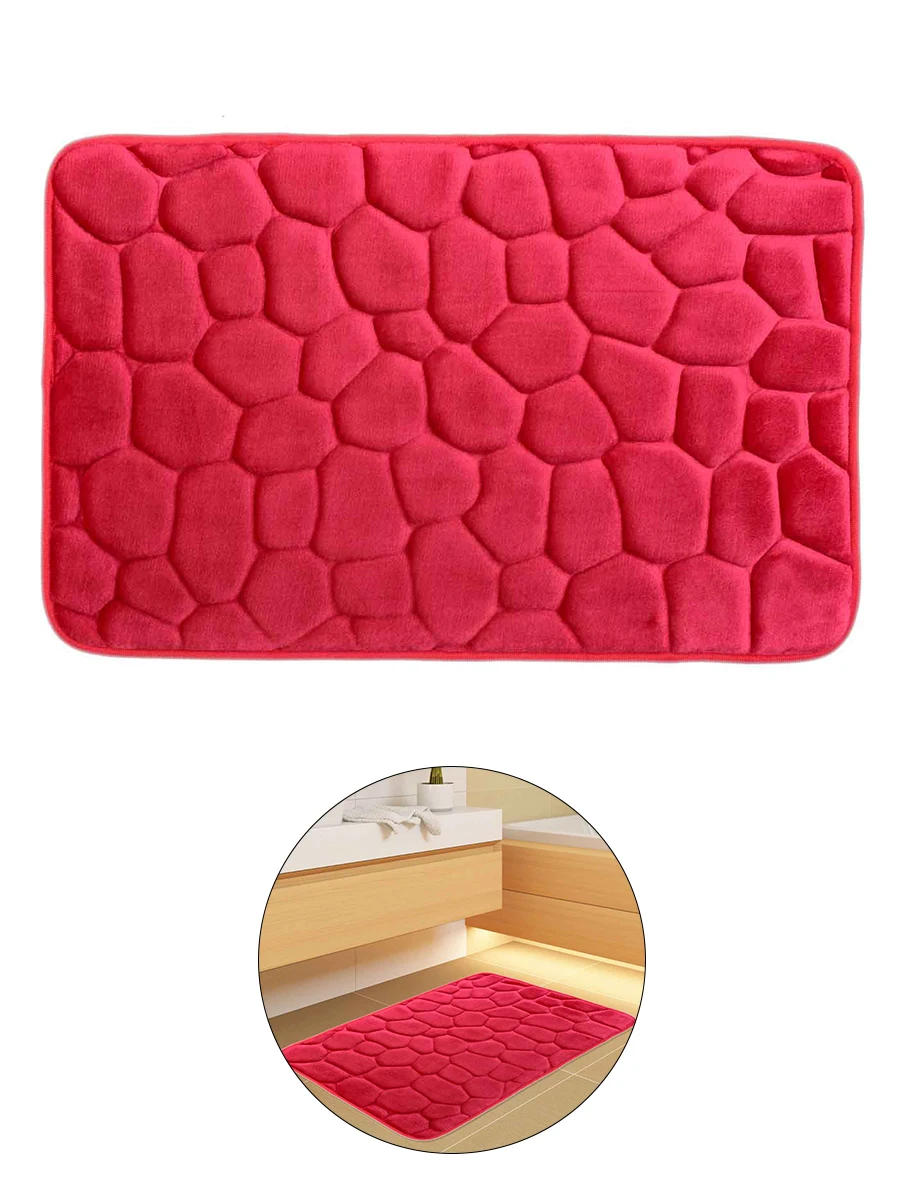 Stone Veins Carpet Bathroom Mat Flannel Anti-Slip Kitchen Bath Mat Carpet Bathroom Toliet Rug Washable Tapete For Bathroom Home