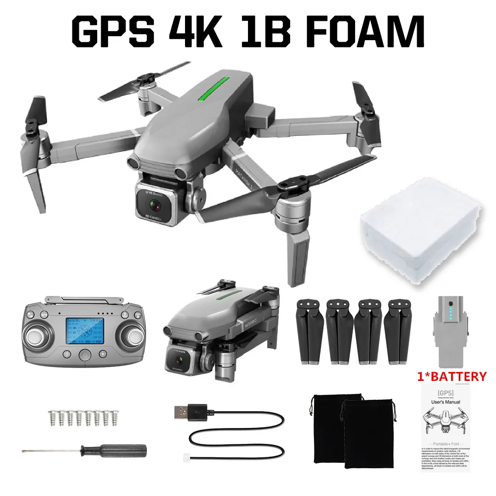 L109 GPS Drone 4K x50 ZOOM HD Camera 5G WIFI Gesture photo Low power return Professional Quadcopter RC Helicopter VS SG907 E58 - Цвет: GPS 4K 1B FOAM