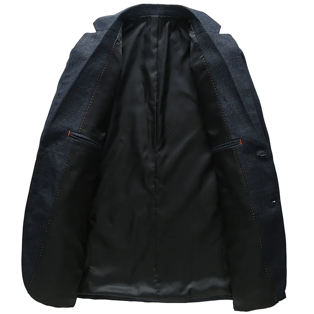 Camsgend карманный пиджак мужской однотонный деловой пальто мужской s формальный прилегающий длинный рукав мужской спортивный пиджак блейзер Пальто