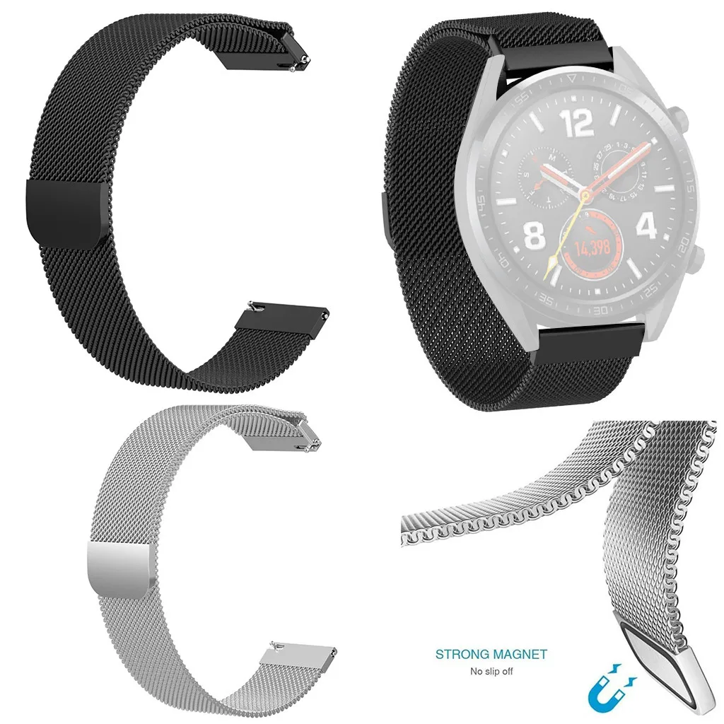 22 мм Миланский ремешок для huawei Watch GT ремешок магнитная пряжка Замена для samsung Galaxy 46 мм ремешок для часов Браслет Ремни