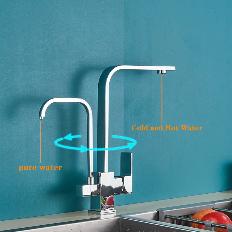 ZXY-NAN Taps Retro Kitchen Hot and Cold Water 360 Degree Rotation Black Mono Basin Lever Faucet Solid Brass Basin Hot and Cold Mixer Waterfall Tap Faucet Water Filters 