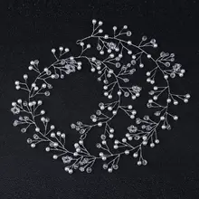 70 см Удлиненная жемчужная лента для волос, серия невесты, аксессуары для волос, белые длинные волосы ручной работы с головным убором невесты