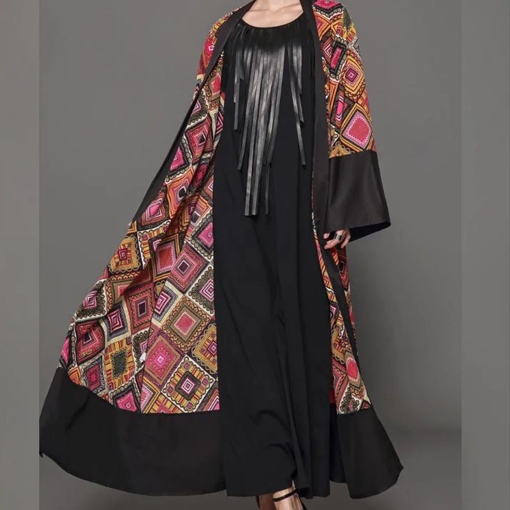 Мусульманское женское платье турецкое abaya лоскутное Макси кимоно открытое abaya халат Дубайский мусульманский кардиган платье плюс размер Рамадан кафтан
