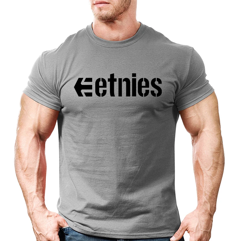 2020 одноцветная футболка с логотипом Etnies для спортзалов мужские черно белые