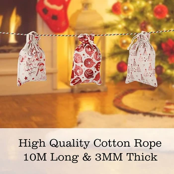 

24Pcs 10*14cm Advent Christmas Calendar Filling Candy Linen Bags Gift Cloth Bags Holiday Design Xmas Chrismas