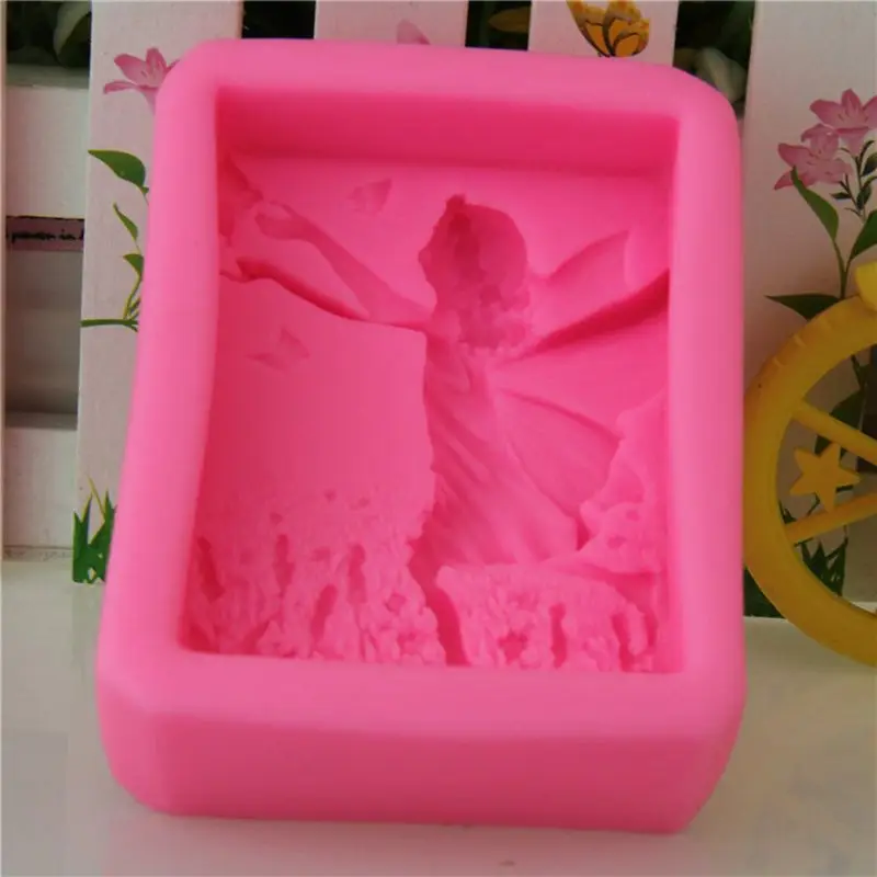 3D Силиконовая форма с изображением ангела DIY мыло глина свеча приготовления торта помадка выпечки формы 72XF