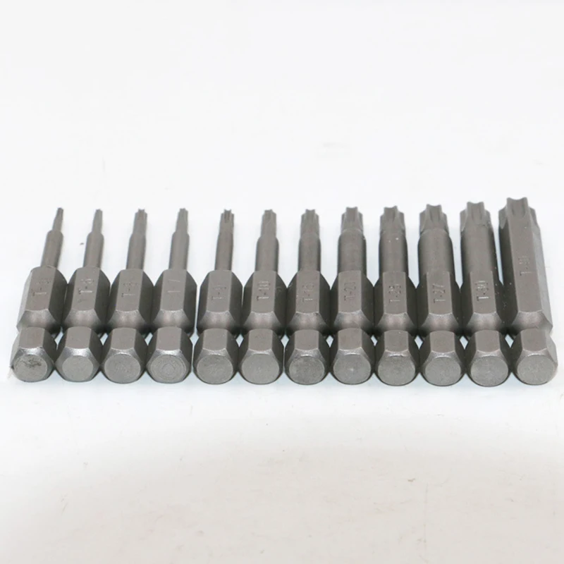 

12 Sets Hollow Perforated Hole In The Batch Plum Billet Die 1/4 Hexagonal Handle Chrome vanadium alloy steel