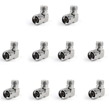 

Areyourshop 10pcs UHF Female Jack SO239 to N Male Plug Adapter 90°Right Angle RF Connector