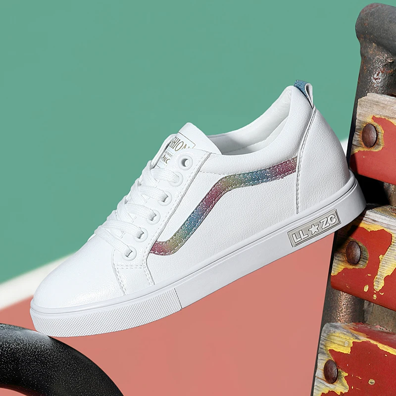Women's Vulcanize Sneakers Shoes New Autumn Spring White Leather Shoes Female Summer Girl Shoes Woman Casual Shoes EA0012