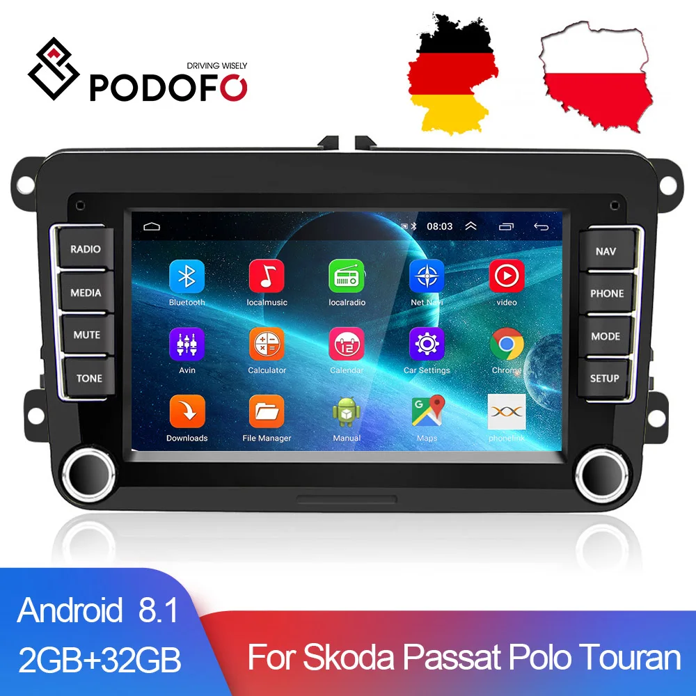 Автомагнитола Podofo 2 din Android 8 1 GPS для