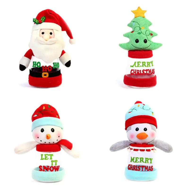 Christmas Gift Box Ornament Santa Claus Snowman Elk Candy Packaging Candy Jar Transparent Party Decoration