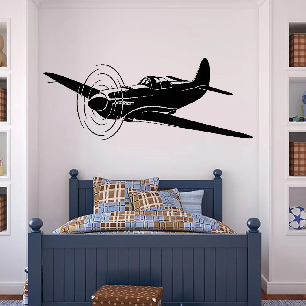 Cartoon Aircraft Wall Decal Plane Aviation Pilot Sky Child Room Vinyl Sticker Company Office Conference Art Decor Z248 | Дом и сад