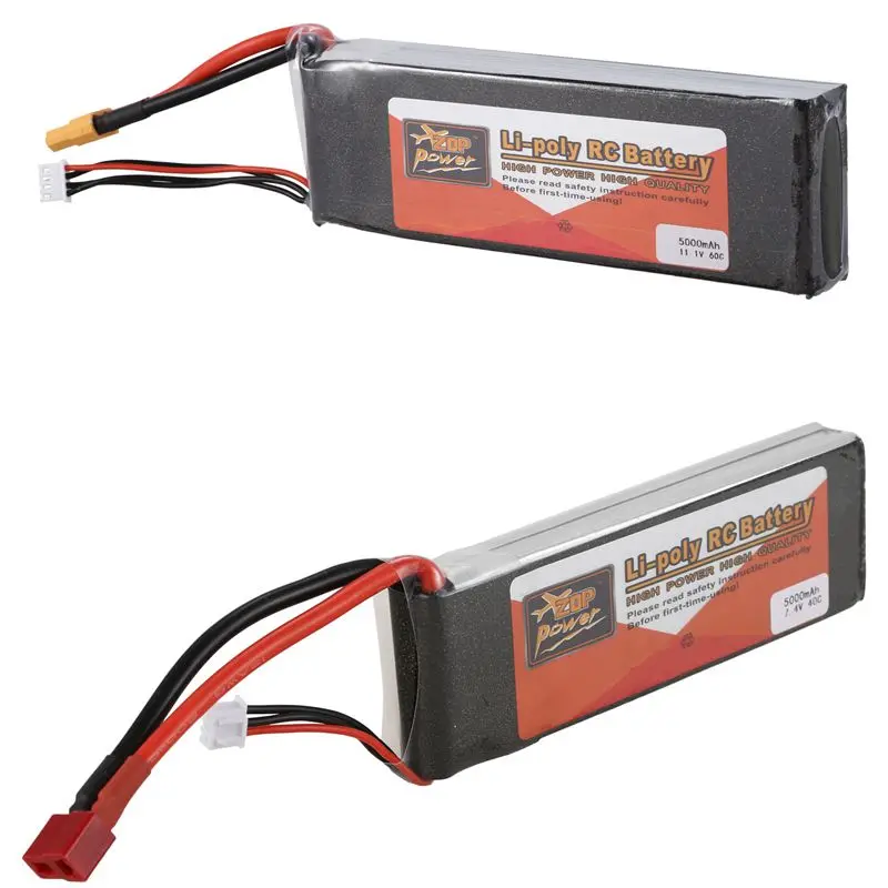 ZOP POWER 11 1 В 5000 мАч 3S 60C Lipo батарея Xt60 Разъем для Rc дрона Fpv Racer батареи и 7 4 мощность