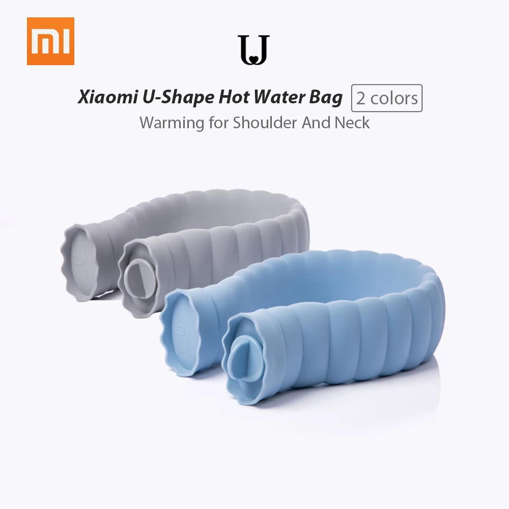 Xiaomi 710 мл u-образный мешок для горячей воды-s микроволновый нагрев силиконовая бутылка зимний обогреватель с вязаная шапка Сумка-подарок для девушек женщин