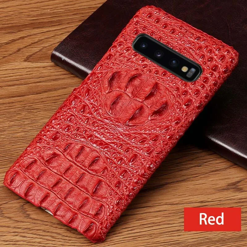 Red Натуральная кожа чехол для телефона для Smasung Galaxy A50 A70 A30 S6 S7 S8 S9 S10e Plus, Note 8, 9, 10, для A5 A7 A8 J5 J7 чехол - Цвет: Red