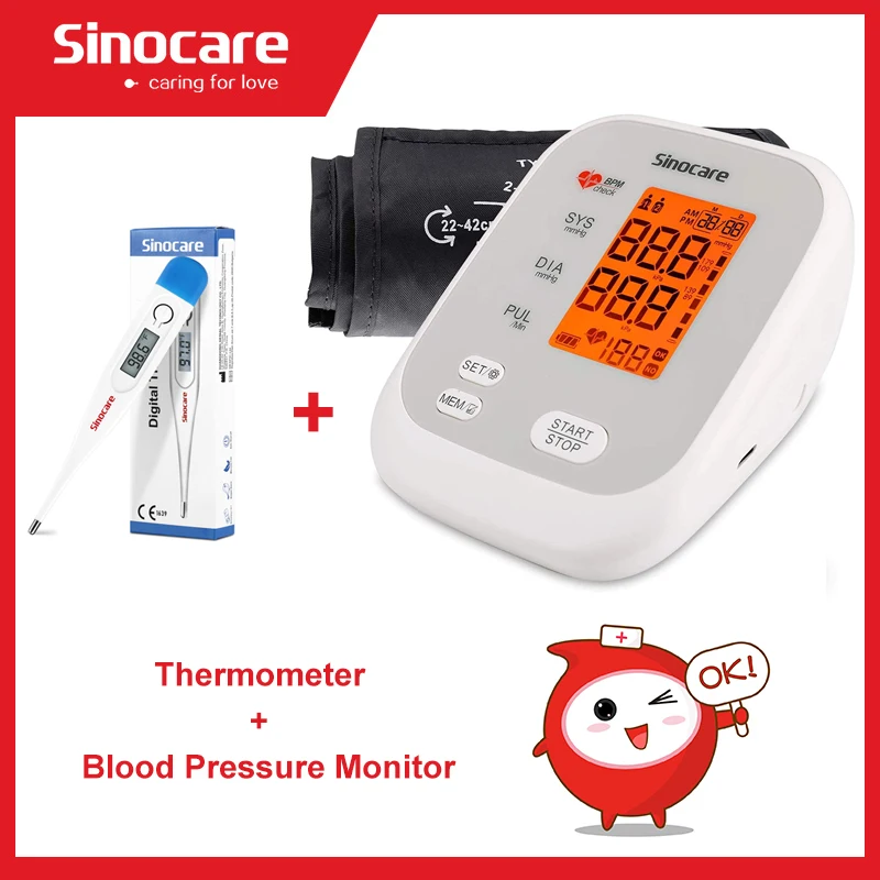 Sinocare-termómetro Digital para prueba de temperatura, tensiómetro electrónico para la parte superior del brazo