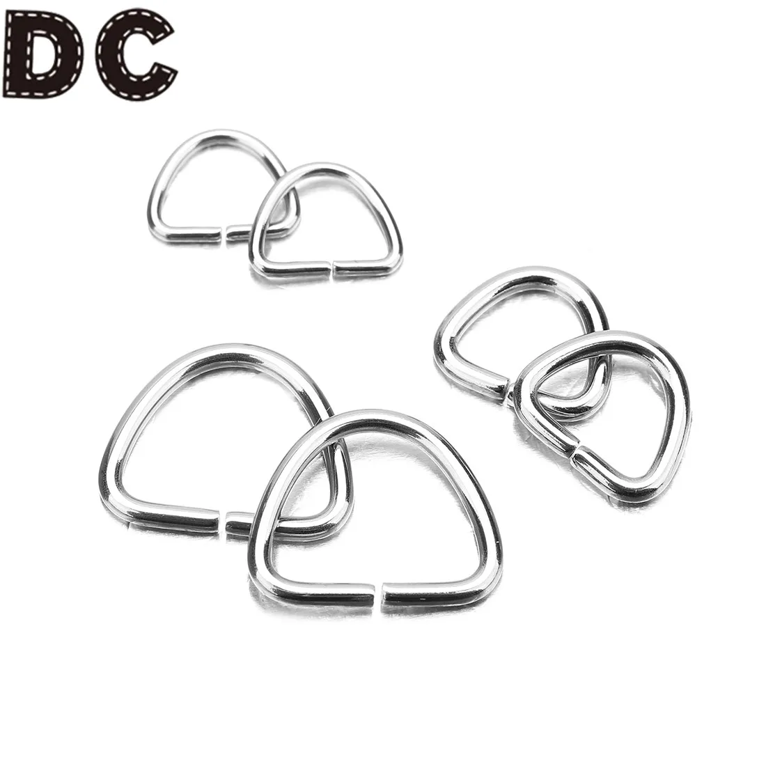 

DC 100PCS/lot Stainless Steel D-Shape Buckle Bracelet Necklace Pendant Connector For DIY Charms JewelryMaking Accessories
