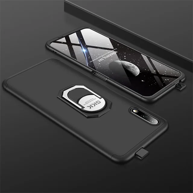 Чехол для huawei honor 9X, полная защита, жесткие чехлы для ПК, три в одном, противоударный и Прочный чехол для телефона, чехол для huawei honor 9X - Цвет: Black