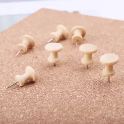 15Pcs Nautral Cork Wooden Pushpins Thumbtack Board Pins Drawing Photo Wall Studs Office School Supplies
