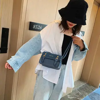 

New Fashion Handbags Wear-resistant Simple Women Shoulder Bag Pure Color Messenger Handbag Leather Small Money Purse