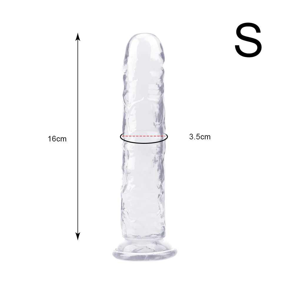 Soft Jelly Erotic Dildo Strong Suction Cup G-spot Orgasm Dick Toy for Adult Realistic Sex Toys for Woman s_voghion.com