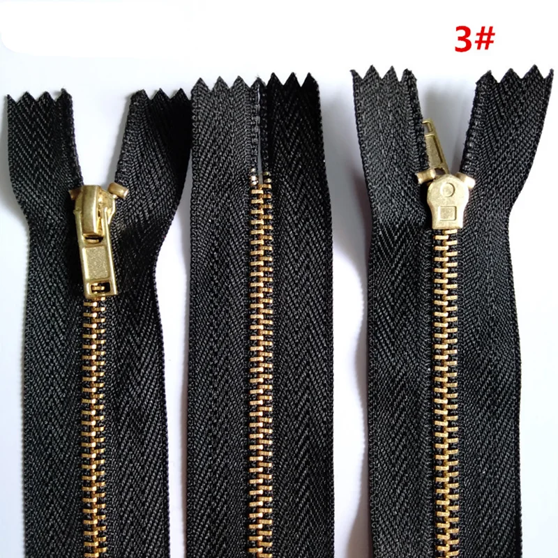5Pcs 3# ( 30-60CM ) Brass Metal Closed End Zipper Black Nylon Coil | Дом и сад