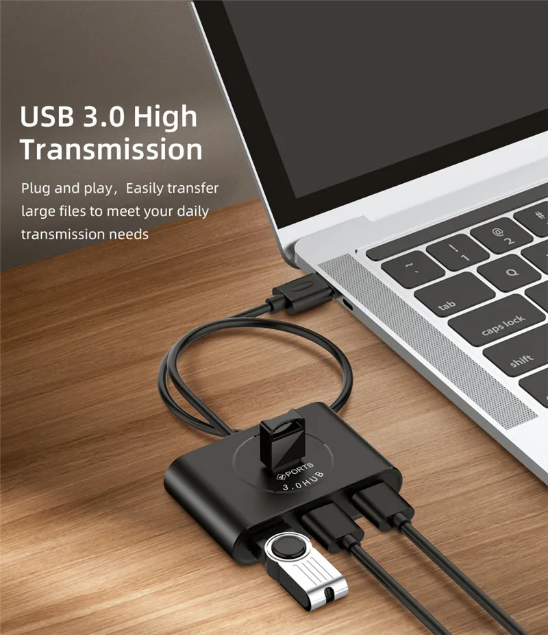 USB 3,0 концентратор 50 см высокоскоростной 4 порта с блоком питания USB3.0 сплиттер OTG адаптер для iMac НОУТБУК настольные компьютерные аксессуары