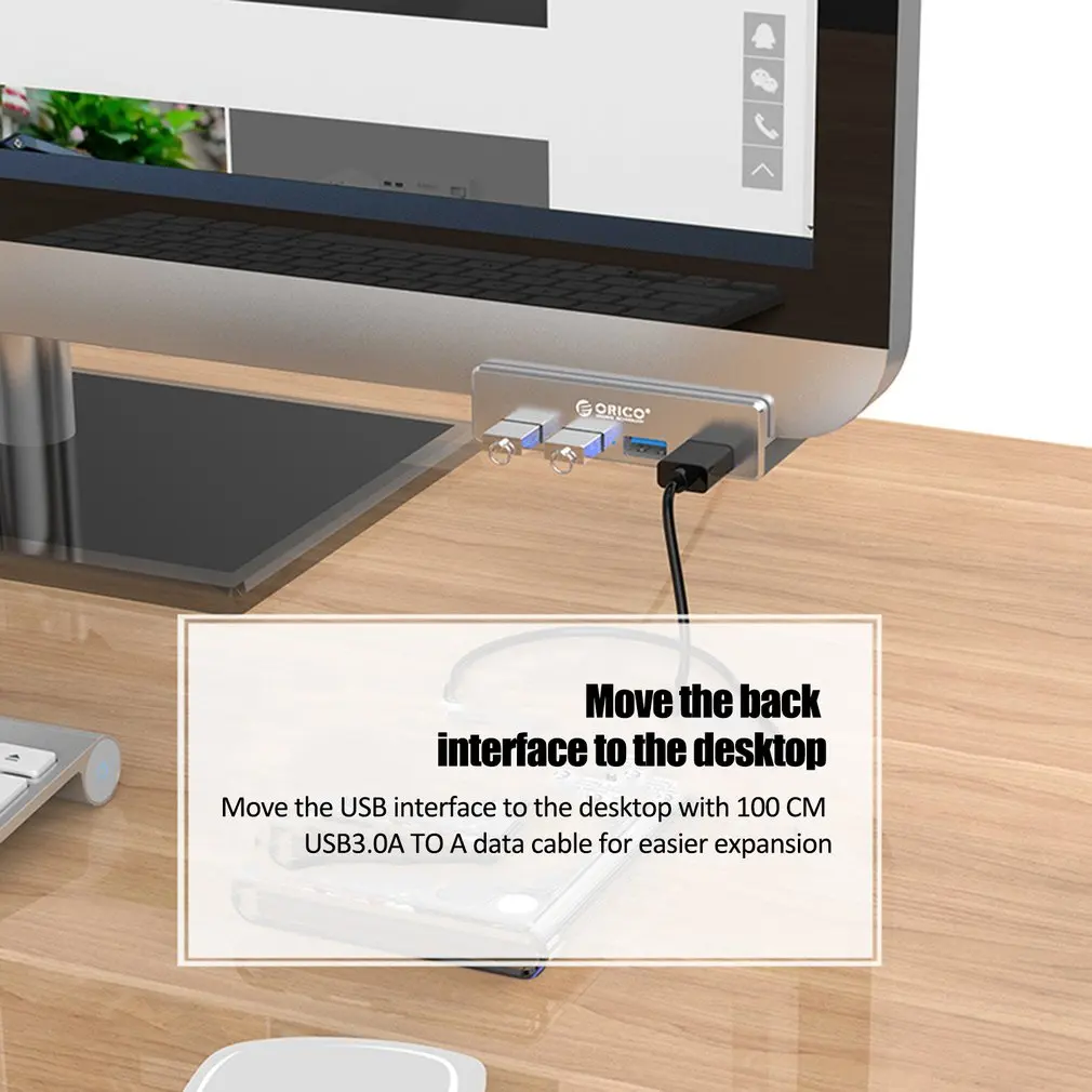 ORICO алюминиевый концентратор с 4 портами USB 3,0 с зажимом для настольного ноутбука, расширенный многоинтерфейсный зажим, Прямая поставка