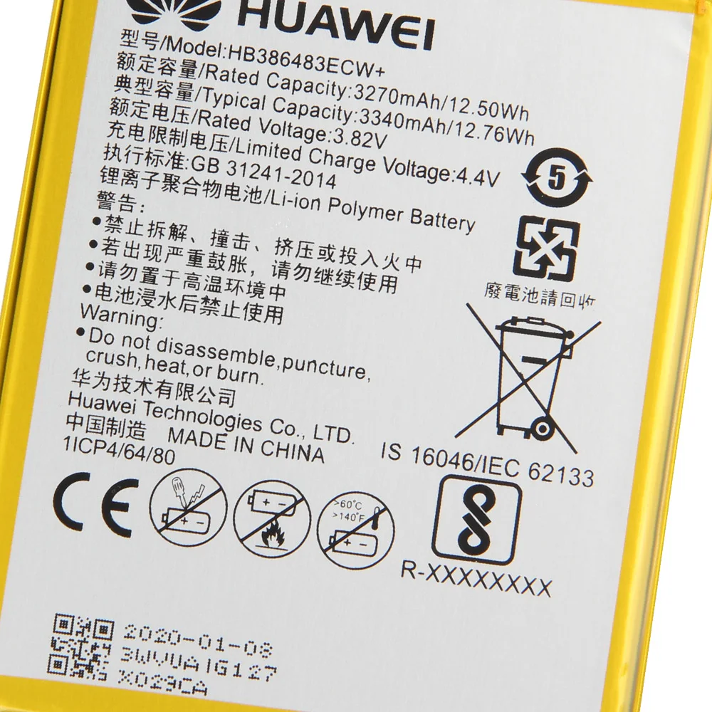 Huawei оригинальная запасная батарея HB386483ECW для G9 Plus Honor 6X Maimang 5 MLA AL00 AL10 G9Plus 3340