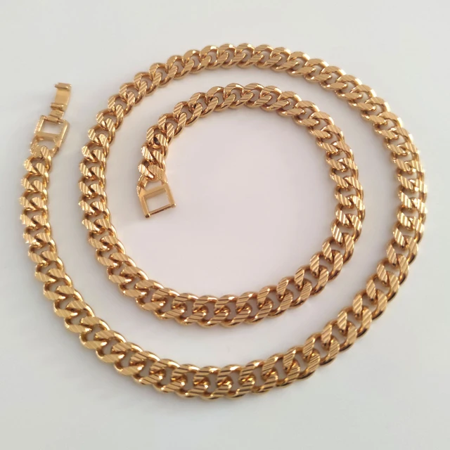 Thick Thin Gold Chain Necklace Gold Curb Chain Chunky Gold 