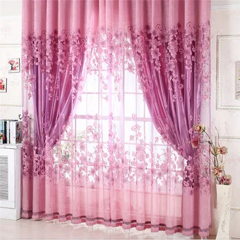 

1pcs Luxurious Curtain Upscale Jacquard Yarn Curtains For Living Room Bedroom Decor Tulle Voile Door Window Curtains