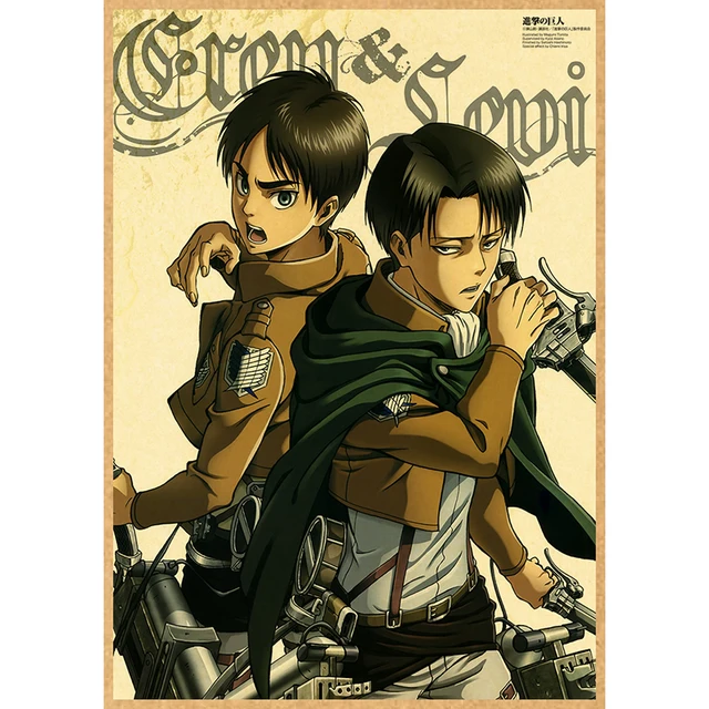 Attack on Titan Anime Poster Decor For Home Posters Room Wall Pictur Kraft Paper Retro And Prints Art Bar Cafe Stickers 16