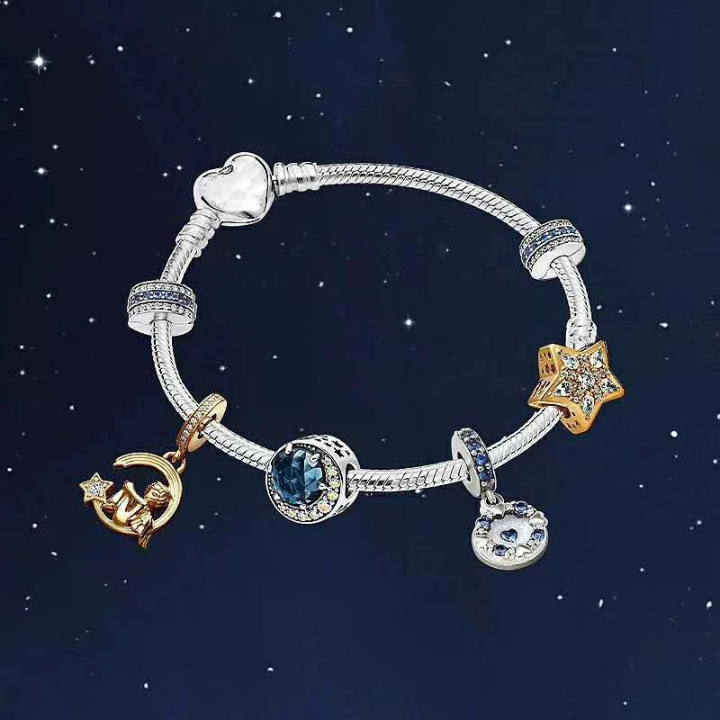 Настоящая 925 пробы, серебряная цепочка, великолепные звезды, лучший рождественский подарок для любимого