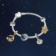 Настоящая 925 пробы, серебряная цепочка, великолепные звезды, лучший рождественский подарок для любимого