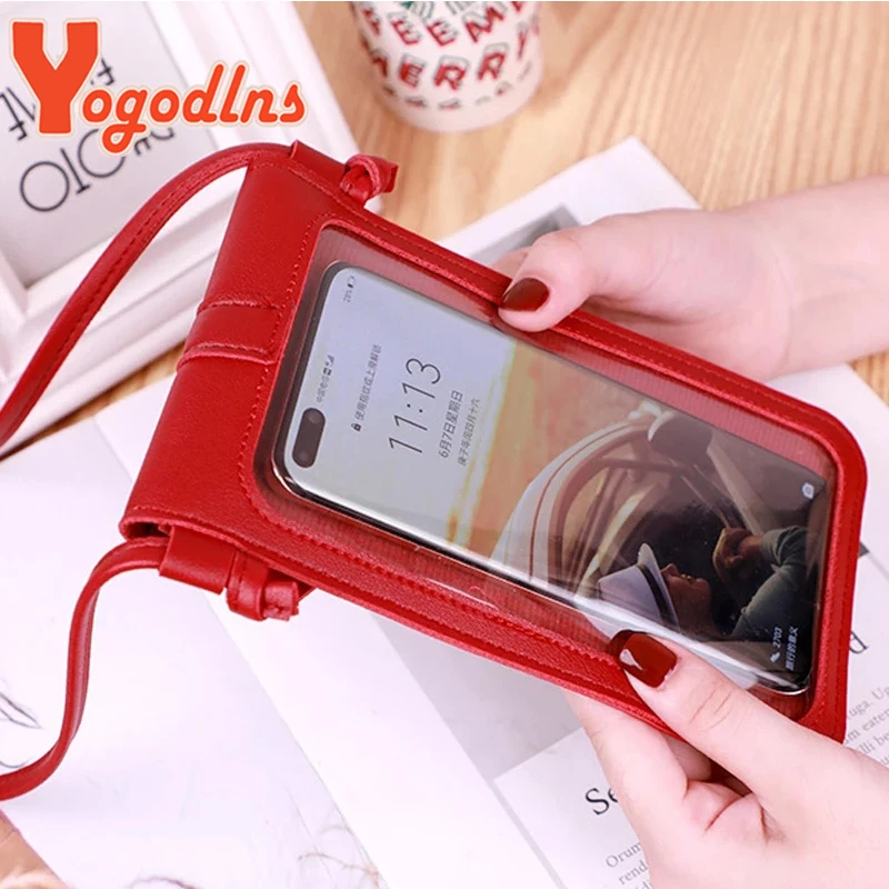 Yogodlns Mobile Phone Bag Women PU Leather Shoulder Bag Phone Bag for Universal Phone Cash Female Single Crossbody Handbags 5