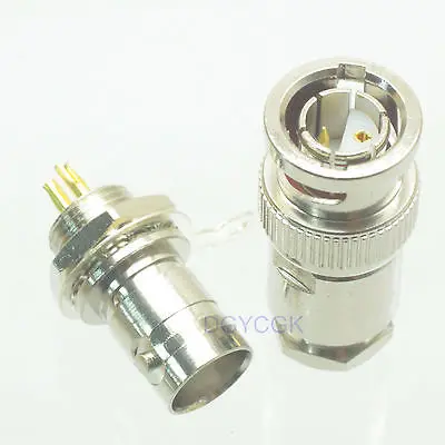 

DHL/EMS 10 Sets 1pair connector BNC plug jack Twin-ax pin male clamp cable & bulkhead female -h2