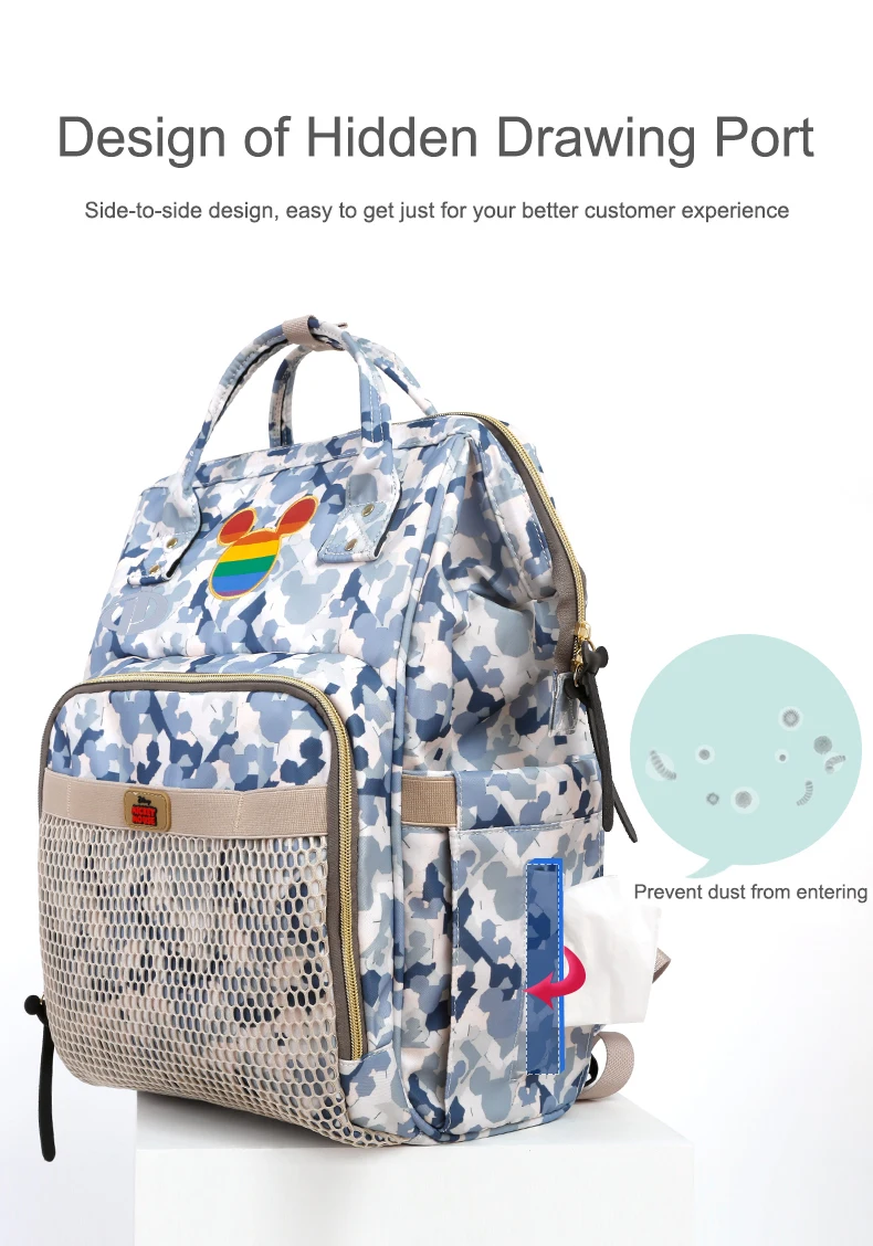 Милая сумка для подгузников с изображением Диснея, Минни и Микки Мауса, Детская сумка для мамы, USB рюкзак для подгузников, сумка для детской коляски, сумка для детских вещей