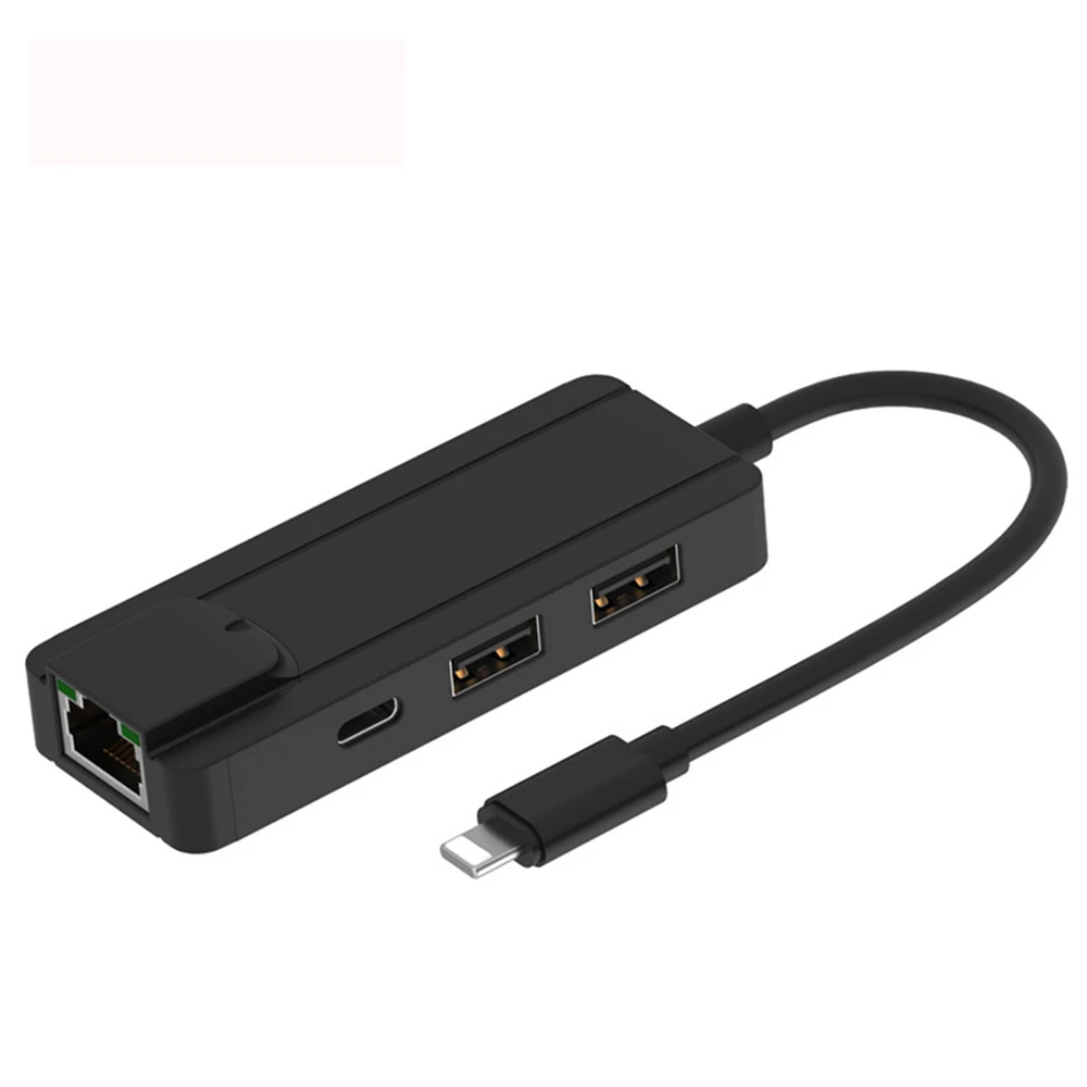 Ceny Konwerter ethernet Adapter 4 w 1 usb 3.0 hub dla IOS do RJ45 LAN przewodowa sieć dla IPhone iPad wszystkie serie z ładowaniem PD