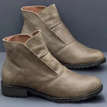 

autumn winter women's boots new round toe casual women's leather boots fashion martin boots platform women's shoes