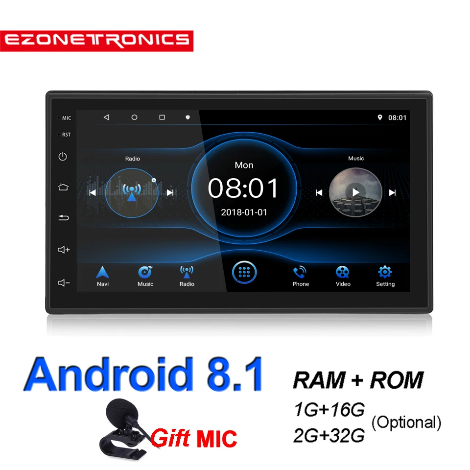 2Din Android8.1 автомобильное радио стерео 7 &quotЗеркало Ссылка Универсальный