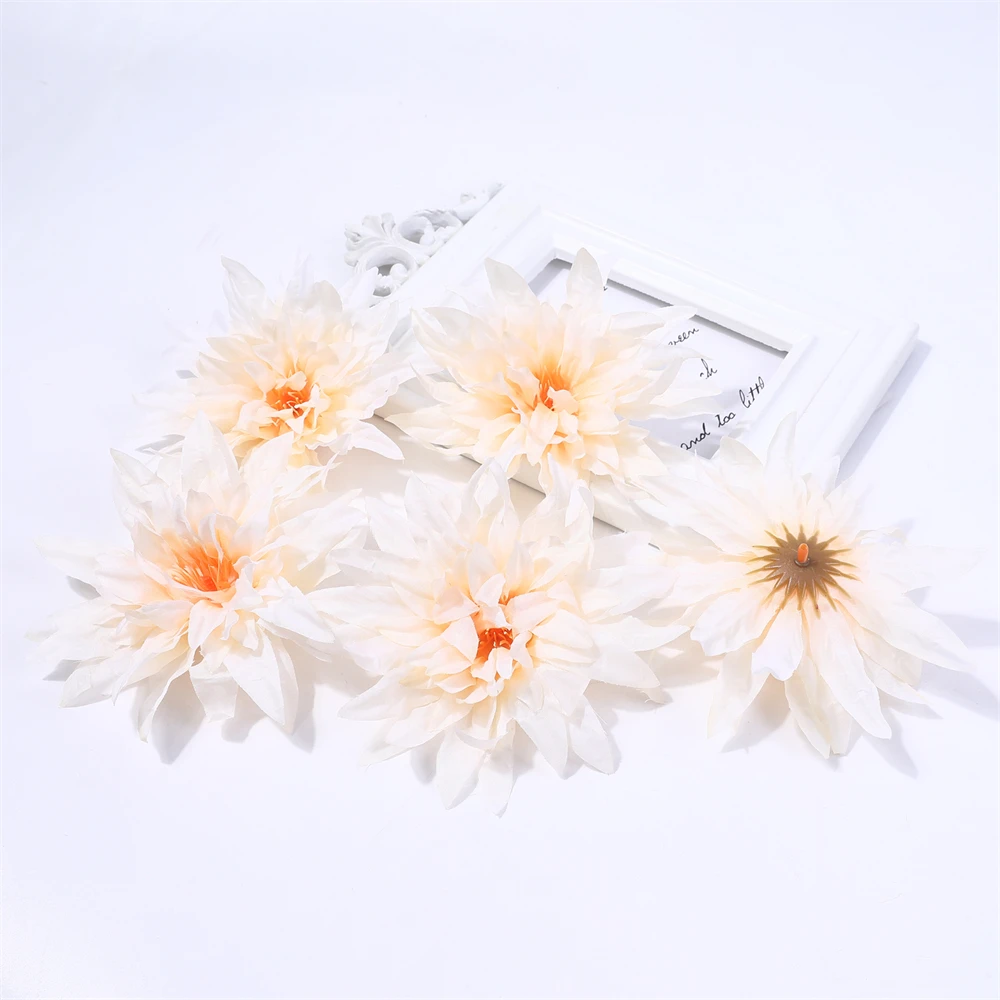5PCS Dahlie Künstliche Seide Blume Köpfe Dekorative Scrapbooking Für Home Hochzeit Künstliche Blumen Dekoration Gefälschte Blume Wand – Detail 10