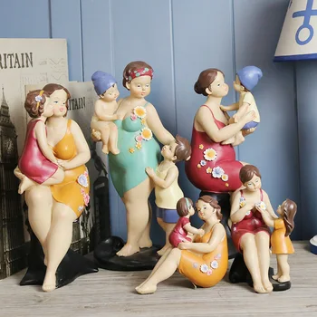 

MODERN RESIN MOTHER CHILD ORNAMENTS PARENT-CHILD STATUE FIGURINE CRAFTS KINDERGARTEN HOME LIVINGROOM TABLE FURNISHING DECORATION