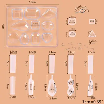 

1Set Silicone Epoxy Stud Earrings Mold Pendant Casting Mould Handmade DIY Crafts 448E