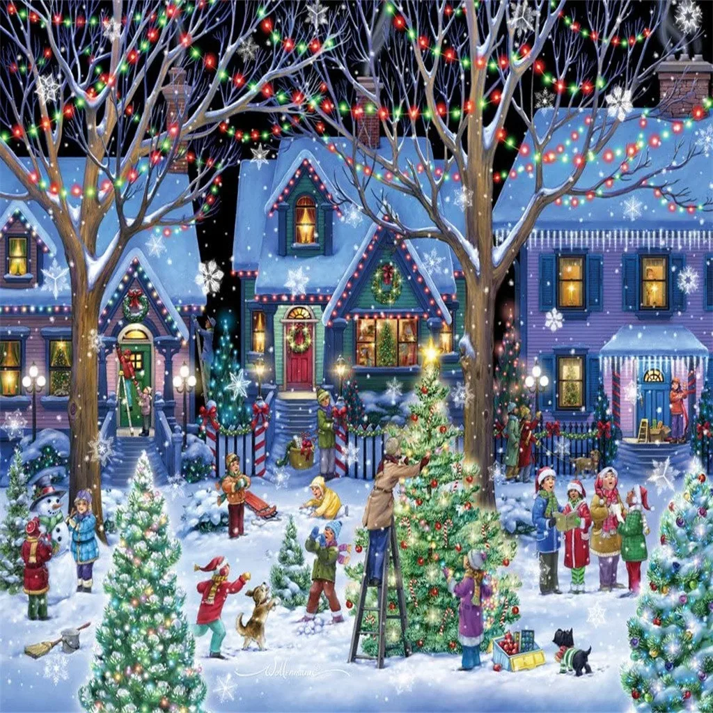Веселые рождественские подарки 1000 шт. головоломка Большая для взрослых и детей