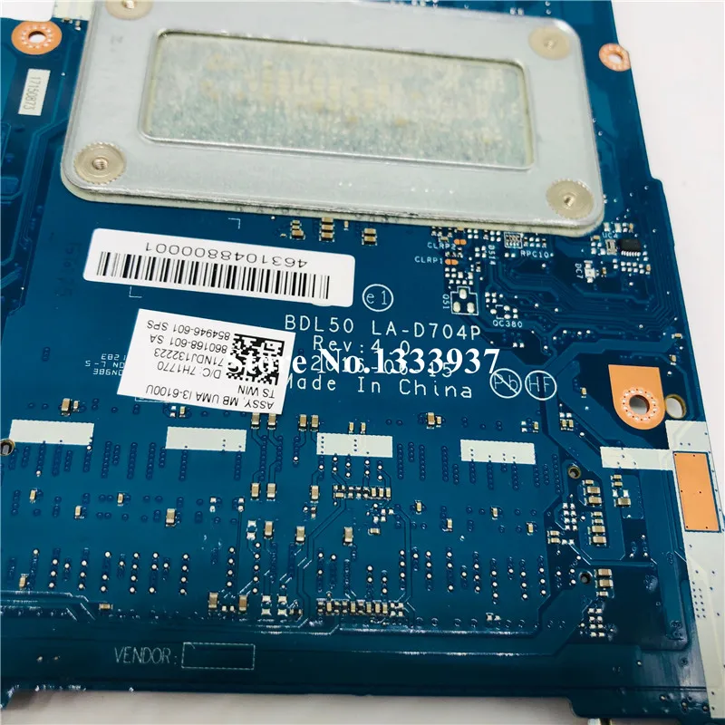 buy  BDL50 LA-D704P FOR HP 15-AY 15-AY028 Laptop Motherboard 854946-601 860168-601 With SR2EU I3-6100U D