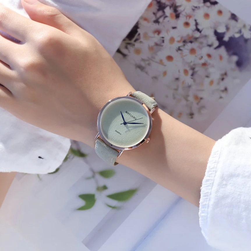 

Ladies Watches Fashion Simple Korean Style Quartz Analog Leather Strap Women Wristwatches
