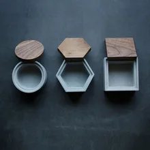 Zement lagerung box silikon formen beton formen mit deckel form platz runde hexagon box form