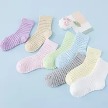 Летние сетчатые Новые Стильные Детские Носки ярких цветов, пористые сетчатые носки, тонкие дышащие впитывающие пот носки