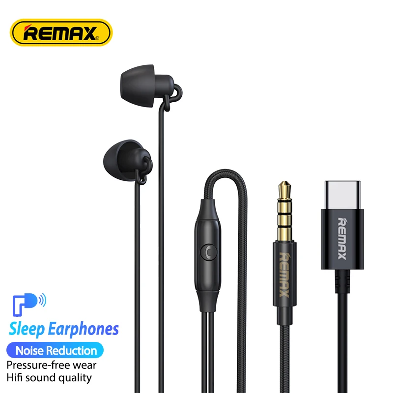 Силиконовые Проводные Наушники Remax RM-208 Dynamic 3 5 мм/Type C с шумоподавлением наушники