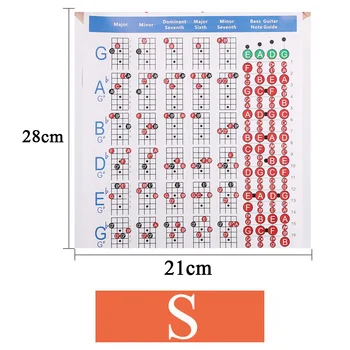 

For Beginner Bass Guitar Note 4 Strings Finger Exercise Learner Chord Sheet Wall Pictures Chart Art Paper Tablature Fretboard